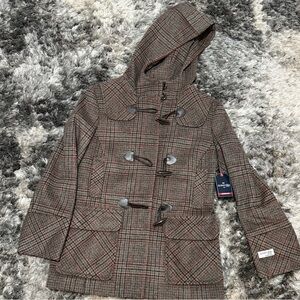 St. John's Bay Plaid Pea Coat with Hood